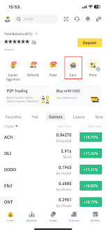 Binance Savings interface showing different options