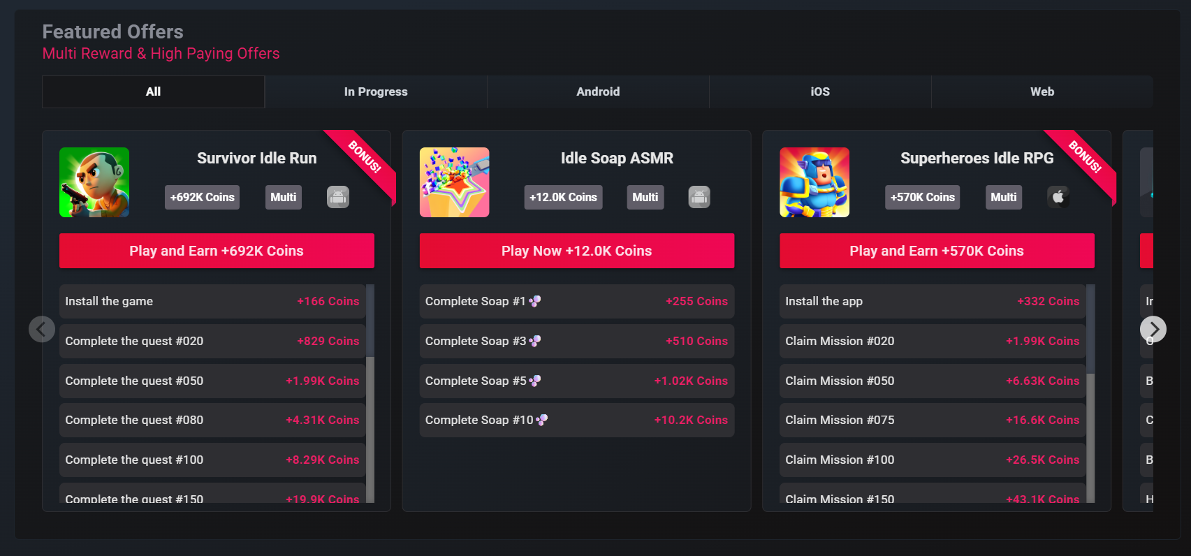 Cointiply Dashboard
