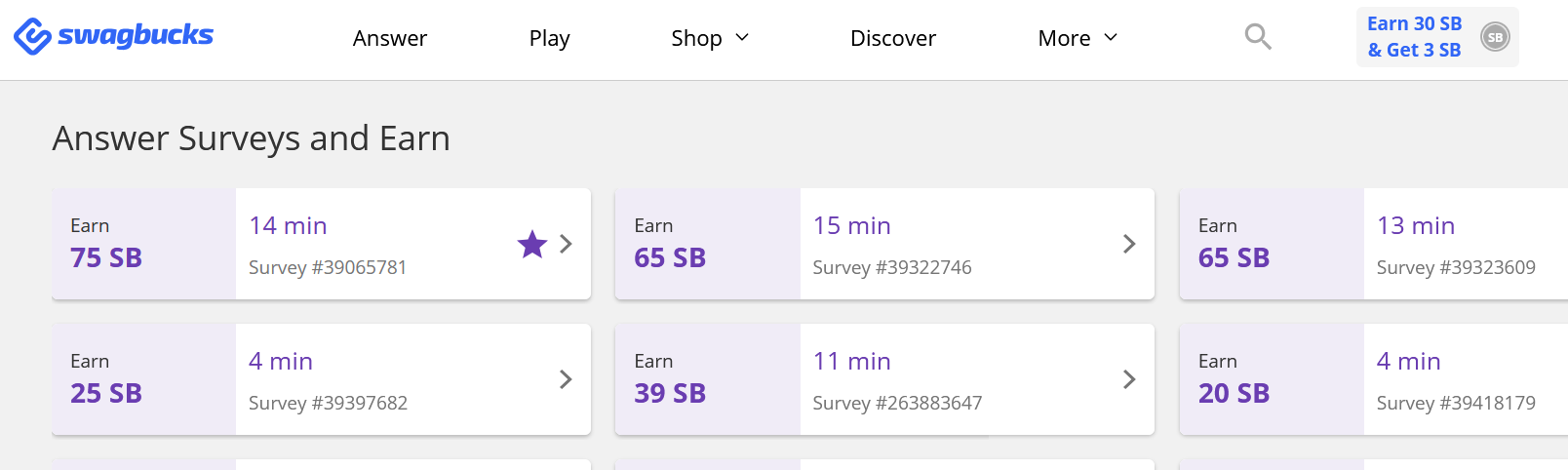 Swagbucks Dashboard